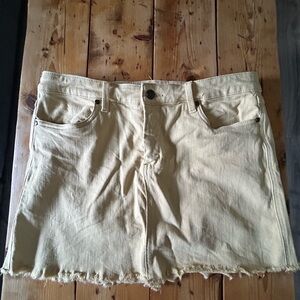 Golden Yellow Denim Mini Skirt